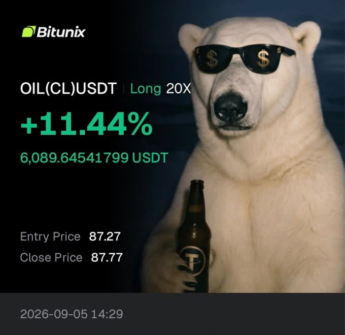 Trade OIL(CL)USDT Long 20X, cierre +11.44%